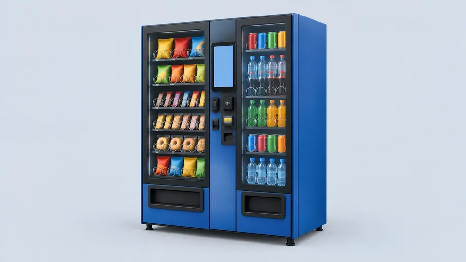 Unbranded AFEN Touchscreen Combo Vending Machine, a full-size glass-front snack-and-drink cabinet with a large touchscreen
