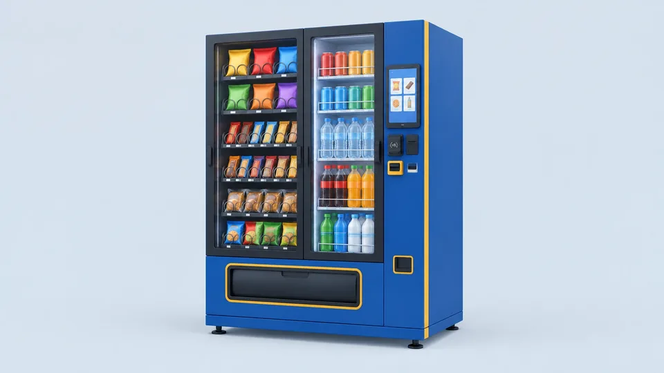 Unbranded Seaga Envision ENV5C Combo, a full-size glass-front snack-and-drink vending cabinet