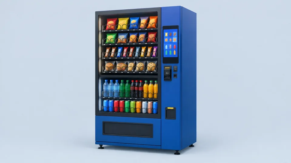 Unbranded USI Alpine Combi, a full-size glass-front snack-and-drink combo vending cabinet